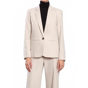 NEW PHARAOH brushed pinstripe cyrus blazer in oatmeal